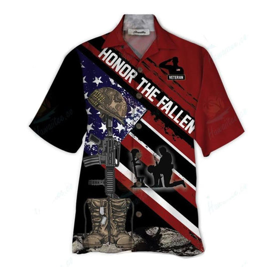 Honor The Fallen Tropical Background Design Hawaiian Shirt, Hawaiian For Gift