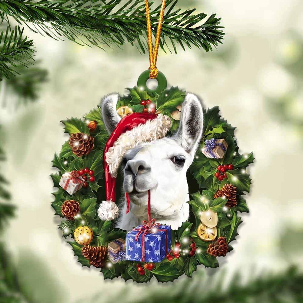 Llama and Christmas gift for her gift for him gift for Llama lover ornament, Christmas Gift,Christmas Decoration