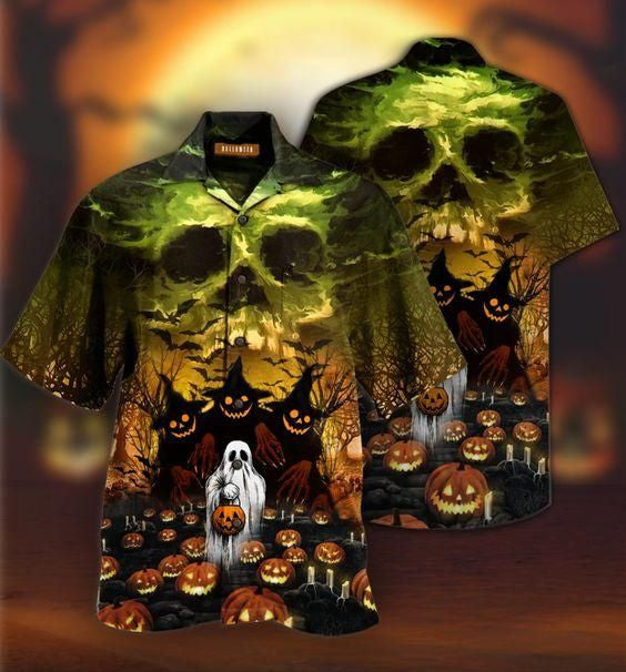 Halloween Ghost Just Want To Have Fun Background Hawaiian Shirt, Hawaiian Shirt Gift, Christmas Gift