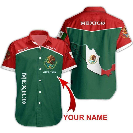 Hawaiian Aloha Aloha Shirts Mexico Custom Name Hawaiian Shorts Beach Short Sleeve, Hawaiian Shirt Gift, Christmas Gift