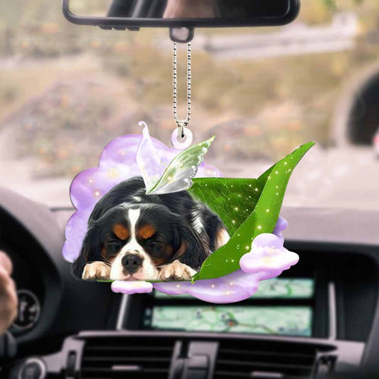 Cavalier King Charles Spaniel-Sleep On Fallen Leaves-Two Sided Ornament, Christmas Gift,Christmas Decoration