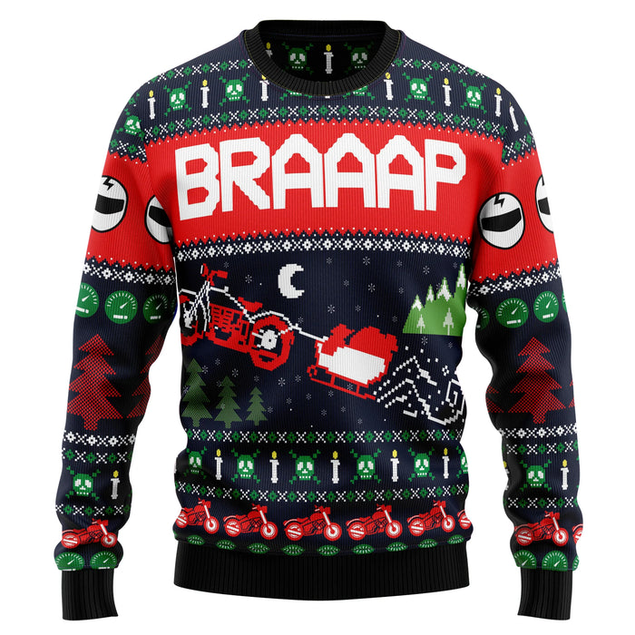 Motorbike Braaap Ugly Christmas Sweater,Christmas Ugly Sweater,Christmas Gift,Gift Christmas 2024