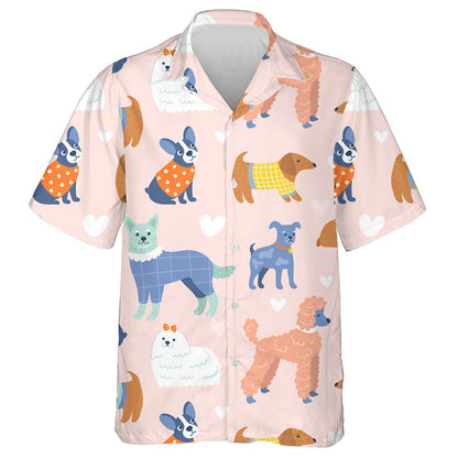 Funny Dogs Fashion Textured Clothes In Cute Outfits Hawaiian Shirt, Hawaiian Shirt Gift, Christmas Gift