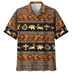 Animals Native American Tribal Art Hawaiian Shirt, Hawaiian For Gift