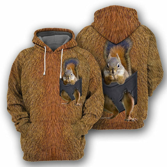 Squirrel Pocket - 3D All Over Printed Shirt Tshirt Hoodie Apparel