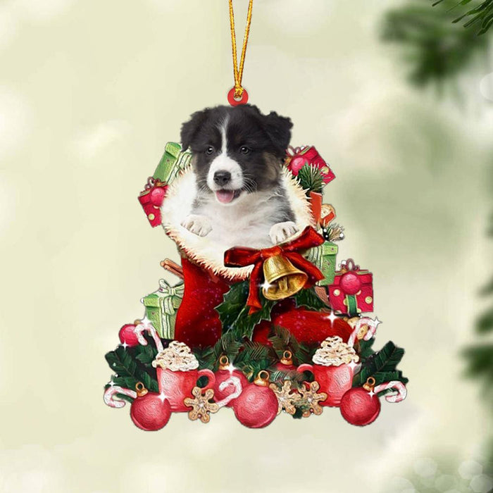 Australian Shepherd 1-Red Boot Hanging Christmas Plastic Hanging Ornament, Christmas Ornament Gift, Christmas Gift, Christmas Decoration