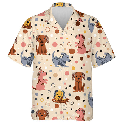 Cartoon Dog On Bubbles Isolated Background Hawaiian Shirt, Hawaiian For Gift