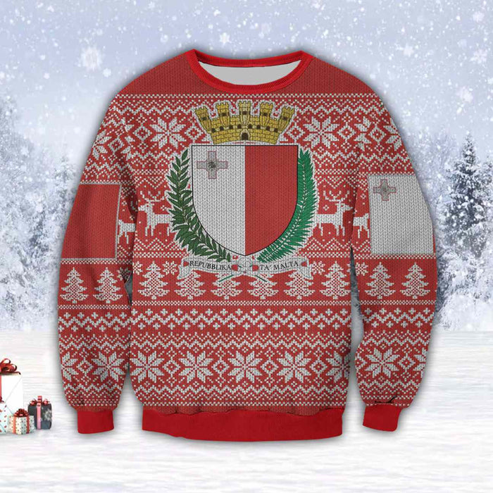 Malta Island Country 3D All Over Print Ugly Christmas Sweater Hoodie All Over Printed,Christmas Ugly Sweater,Christmas Gift,Gift Christmas 2022