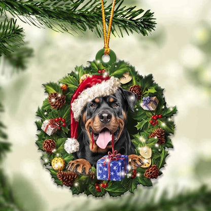 Rottweiler And Christmas Gift For Her Gift For Him Gift For Rottweiler Lover Ornament, Christmas Gift,Christmas Decoration