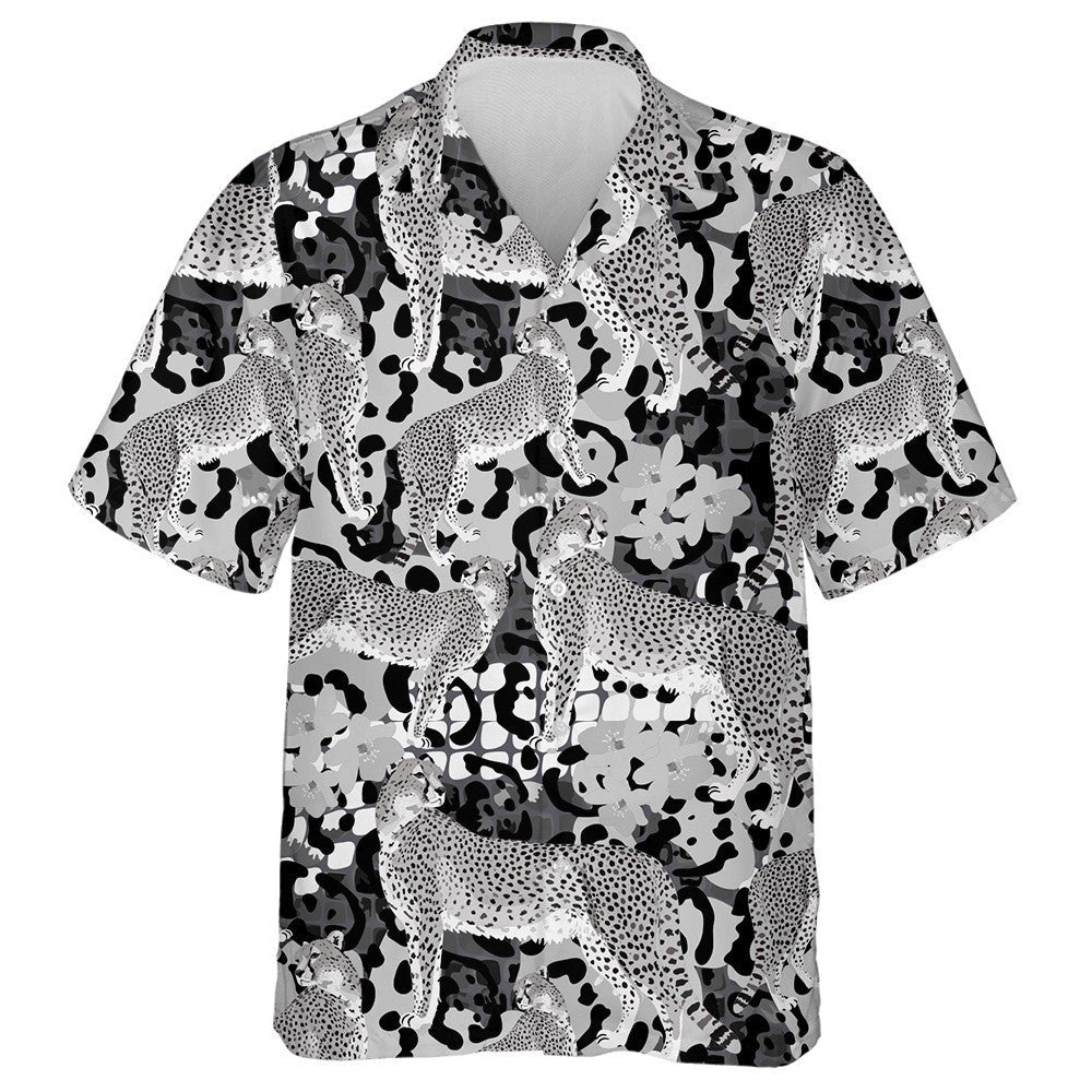 Cheetah Jaguar And Leopard Spots Flower Hawaiian Shirt, Hawaiian For Gift