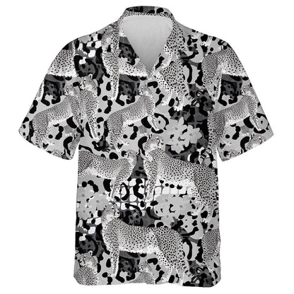 Cheetah Jaguar And Leopard Spots Flower Hawaiian Shirt, Hawaiian For Gift