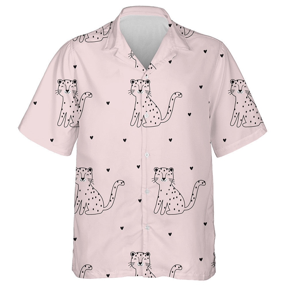 Summer Tropical With Leopard On Pink Hawaiian Shirt,Hawaiian Shirt Gift, Christmas Gift