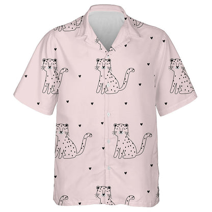 Summer Tropical With Leopard On Pink Hawaiian Shirt,Hawaiian Shirt Gift, Christmas Gift