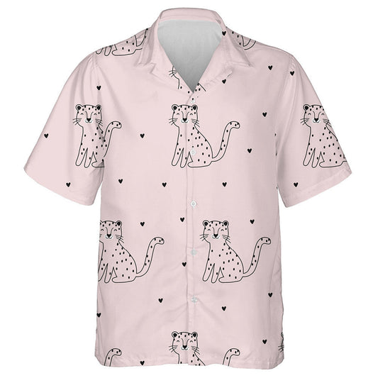 Summer Tropical With Leopard On Pink Hawaiian Shirt,Hawaiian Shirt Gift, Christmas Gift