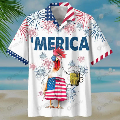 4th of July Hawaiian Shirts - Beer For Chicken Independence Day - Beer Hawaiian Shirt, Hawaiian Shirt Gift, Christmas Gift