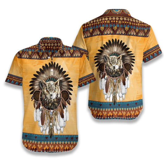 Native Owl Ez14 2508 Hawaiian Aloha Shirt Hawaiian Shorts Beach Short Sleeve, Hawaiian Shirt Gift, Christmas Gift