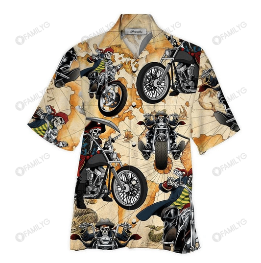 Hawaiian Motorcycle Shirts - Road King Skull Biker Unique Hawaiian Shirt, Hawaiian Shirt Gift, Christmas Gift