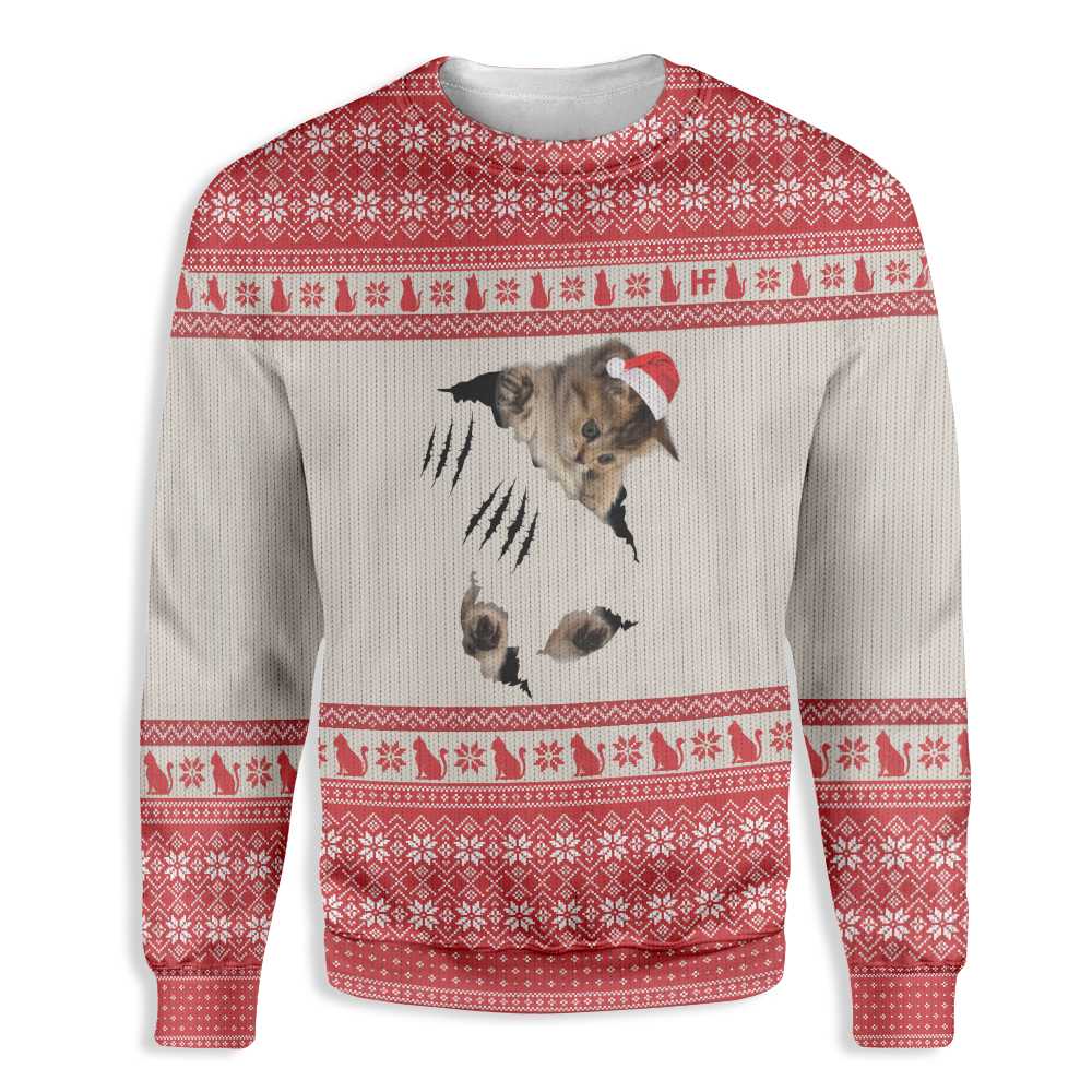 Cat Scratch Ugly Christmas Sweater, Christmas Ugly Sweater,Christmas Gift,Gift Christmas 2022