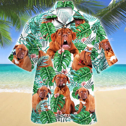 Ingenious Dogue De Bordeaux Dog Tropical Plant Hawaiian Shirt, Hawaiian Shirt Gift, Christmas Gift