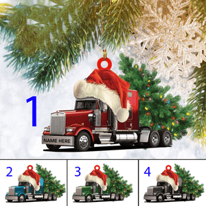 Custom Color Truck Flat 2D Christmas Ornament Personalized, Trucker Gifts, Christmas Gift, Christmas Decoration