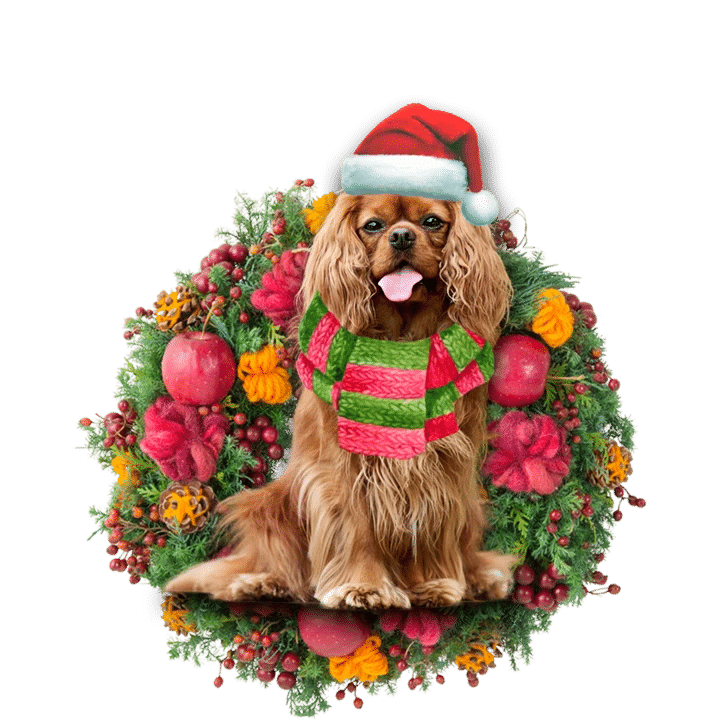 Cavalier King Charles Spaniel Christmas Ornament , Happy Christmas Ornament, Christmas Gift, Christmas Decoration