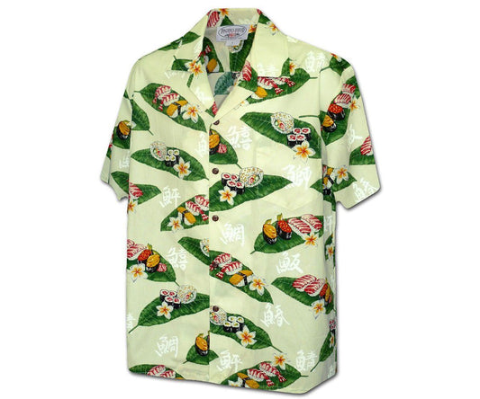Mr. Sushi White Hawaiian Aloha Shirt Hawaiian Shorts Beach Short Sleeve, Hawaiian Shirt Gift, Christmas Gift
