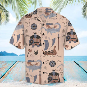 Amazing Viking Dragon And Knight Pattern Hawaiian Shirt, Hawaiian For Gift