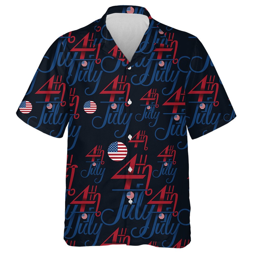 Beautiful Typography 4th Of July And Circle Flag Pattern Hawaiian Shirt, Hawaiian Shirt Gift, Christmas Gift