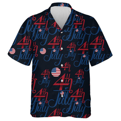 Beautiful Typography 4th Of July And Circle Flag Pattern Hawaiian Shirt, Hawaiian Shirt Gift, Christmas Gift