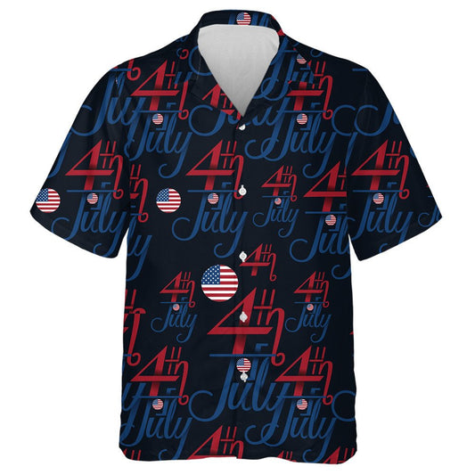 Beautiful Typography 4th Of July And Circle Flag Pattern Hawaiian Shirt, Hawaiian Shirt Gift, Christmas Gift