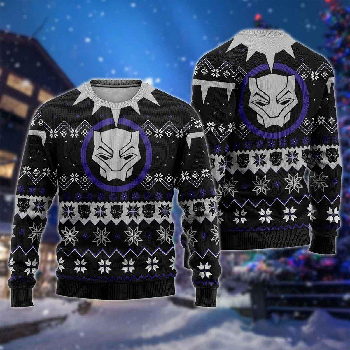 Black Panther Ugly Christmas Sweater, Christmas Ugly Sweater,Christmas Gift,Gift Christmas 2022
