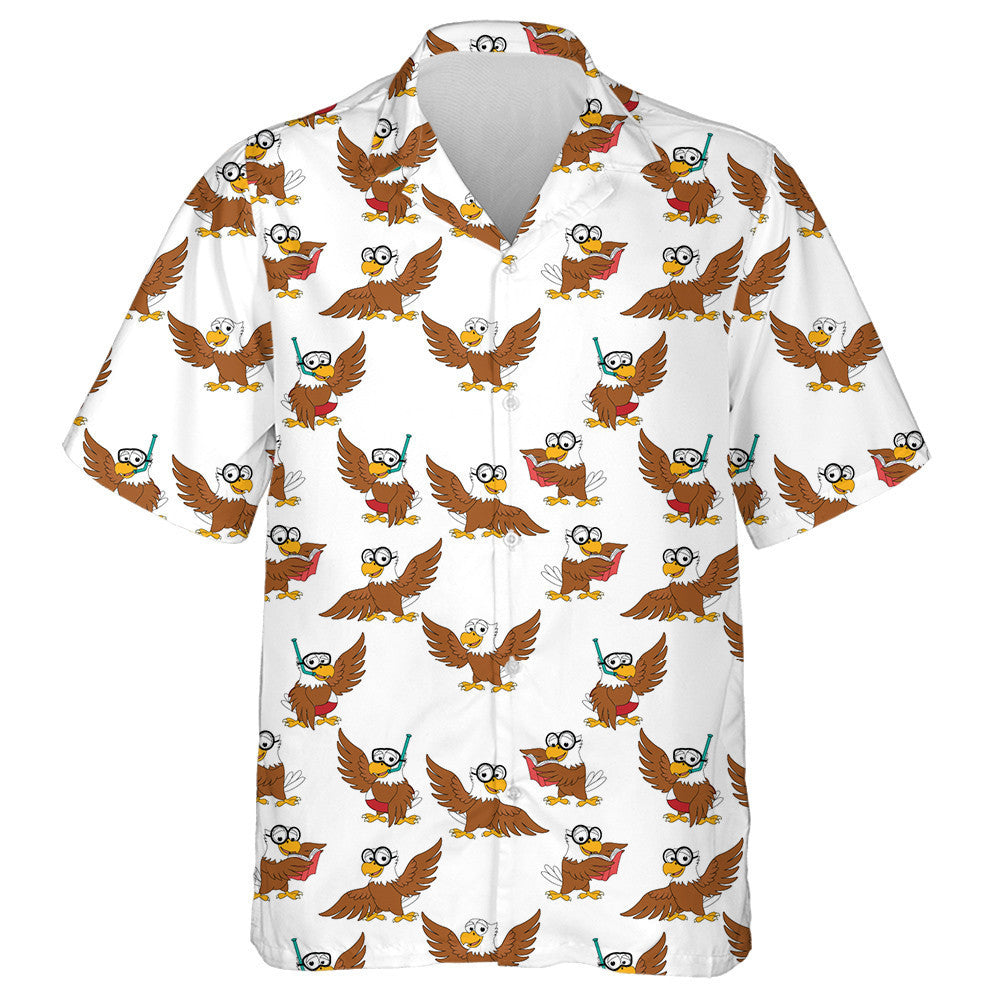 Cute Animal Eagle In Different Actions Hawaiian Shirt,Hawaiian Shirt Gift, Christmas Gift