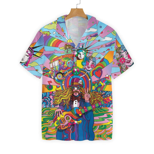 Enjoy The Little Things Hippie Tropical Background Design Hawaiian Shirt, Hawaiian Shirt Gift, Christmas Gift