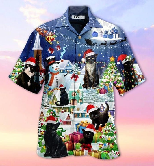 Merry Catmas Hawaiian Shirt, Hawaiian Shirt Gift, Christmas Gift