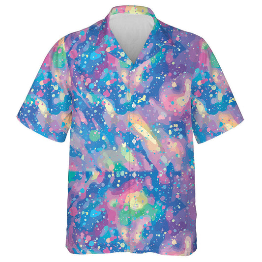 Watercolor Pink And Blue Splashes Smudges Camouflage Pattern Hawaiian Shirt, Hawaiian Shirt Gift, Christmas Gift