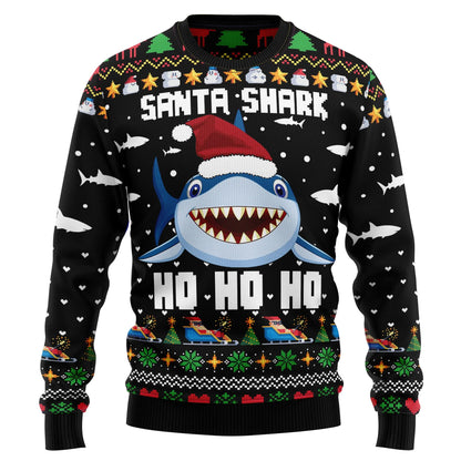 Santa Shark Ho Ho Ho Ugly Christmas Sweater, Christmas Gift,Gift Christmas 2024