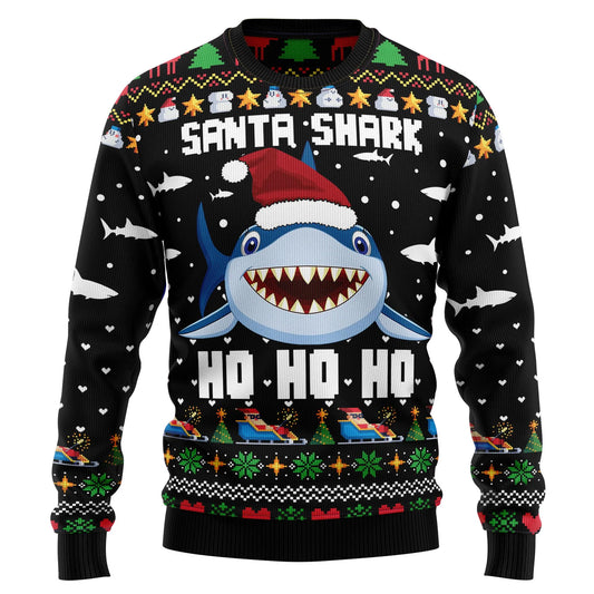 Santa Shark Ho Ho Ho Ugly Christmas Sweater, Christmas Gift,Gift Christmas 2024
