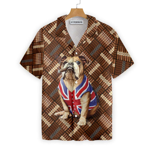Wonderful Cigars And Bulldog Design Hawaiian Shirt, Hawaiian Shirt Gift, Christmas Gift