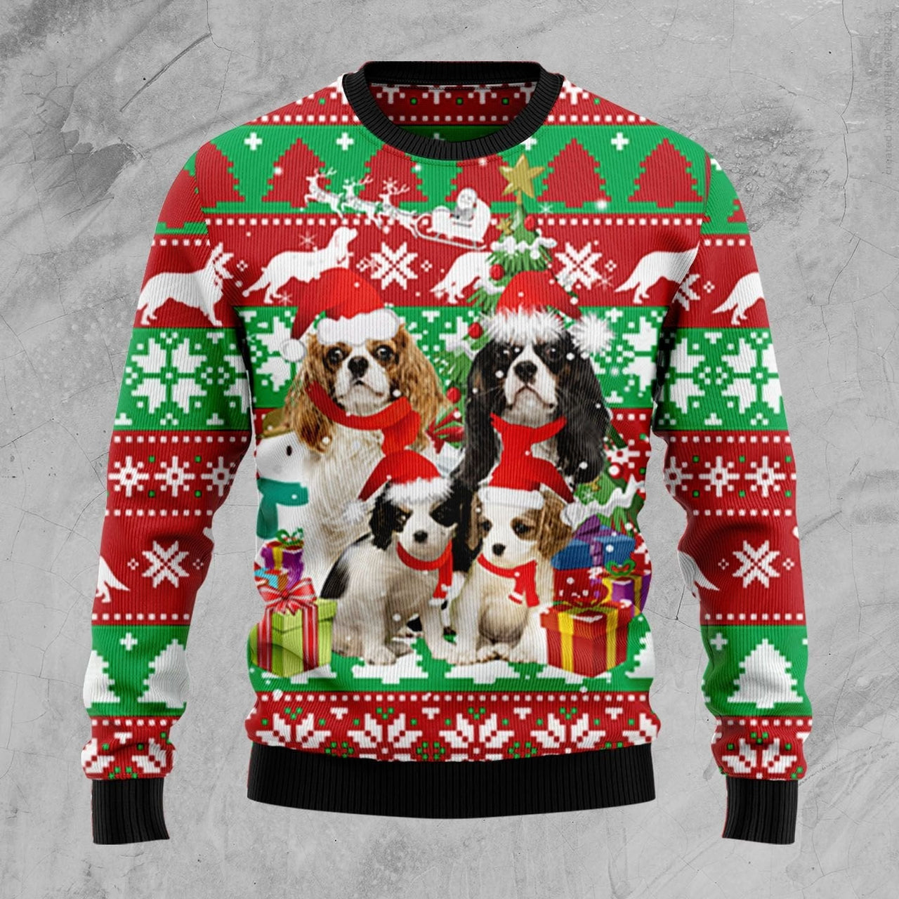 Cavalier King Charles Spaniel Family Ugly Christmas Sweater, Christmas Ugly Sweater,Christmas Gift,Gift Christmas 2022