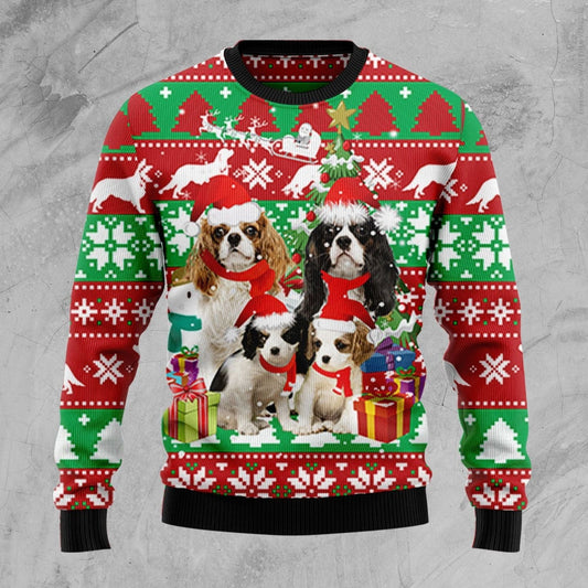 Cavalier King Charles Spaniel Family Ugly Christmas Sweater, Christmas Ugly Sweater,Christmas Gift,Gift Christmas 2022