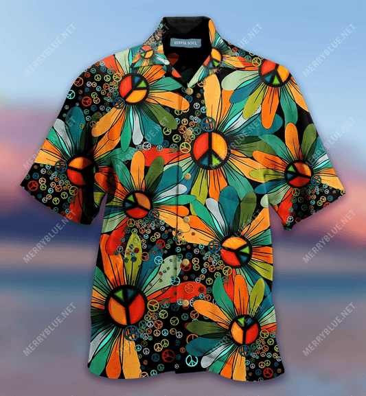 Hippie Soul Hawaiian Aloha Shirt Hawaiian Shorts Beach Short Sleeve, Hawaiian Shirt Gift, Christmas Gift