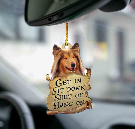 Sheltie get in sheltie lovers two sided car ornament, Christmas Decoration