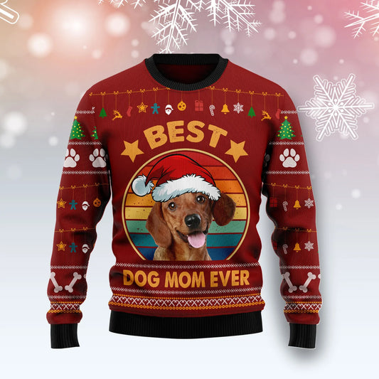Dachshund Best Dog Mom Ever Ugly Christmas Sweater,Christmas Gift,Gift Christmas 2024