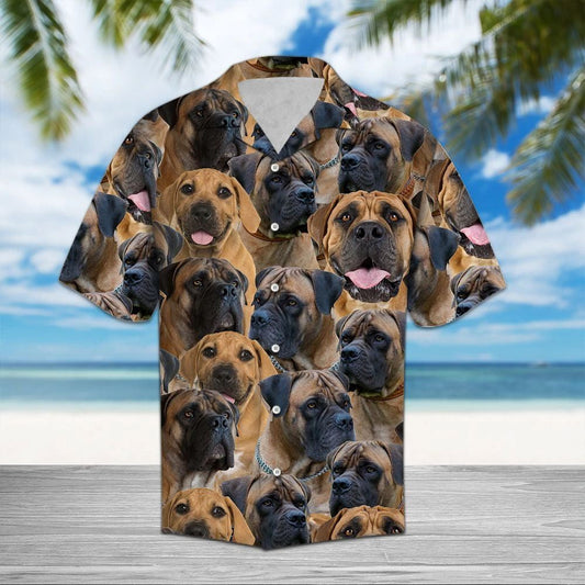 Boerboel Awesome Dog Animal Face Collection Themed Hawaiian Shirt, Hawaiian Shirt Gift, Christmas Gift