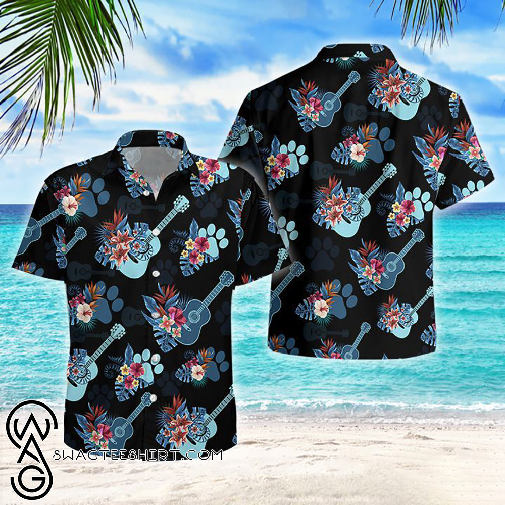 Floral Guitar Hawaiian Shirt Hawaiian Shirt Gift, Christmas Gift