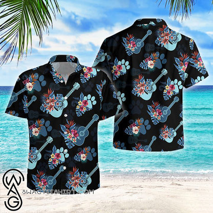 Floral Guitar Hawaiian Shirt Hawaiian Shirt Gift, Christmas Gift