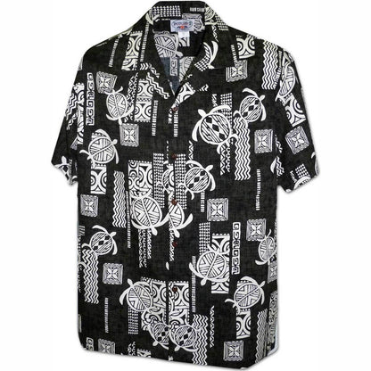Turtle Tattoo Black Hawaiian Aloha Shirt Hawaiian Shorts Beach Short Sleeve, Hawaiian Shirt Gift, Christmas Gift