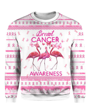 Flamingo Breast Cancer Awareness Ugly Christmas Sweater, Christmas Gift, Gift Christmas 2024