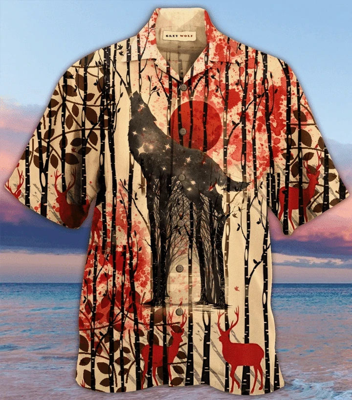 One Wolf Lives No Sheeps Safe Christmas Vintage Style Design Hawaiian Shirt, Hawaiian Shirt Gift, Christmas Gift