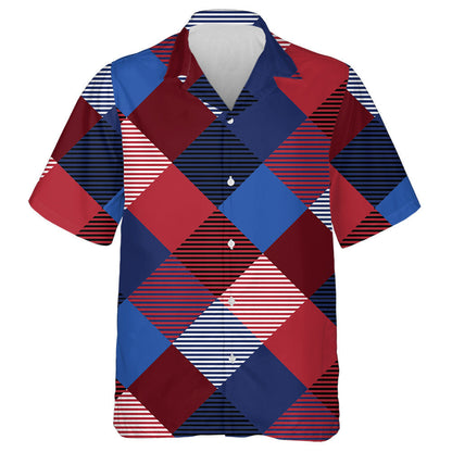 Patriotic Background Patterns For Independence Day In Three Colors Hawaiian Shirt, Hawaiian Shirt Gift, Christmas Gift
